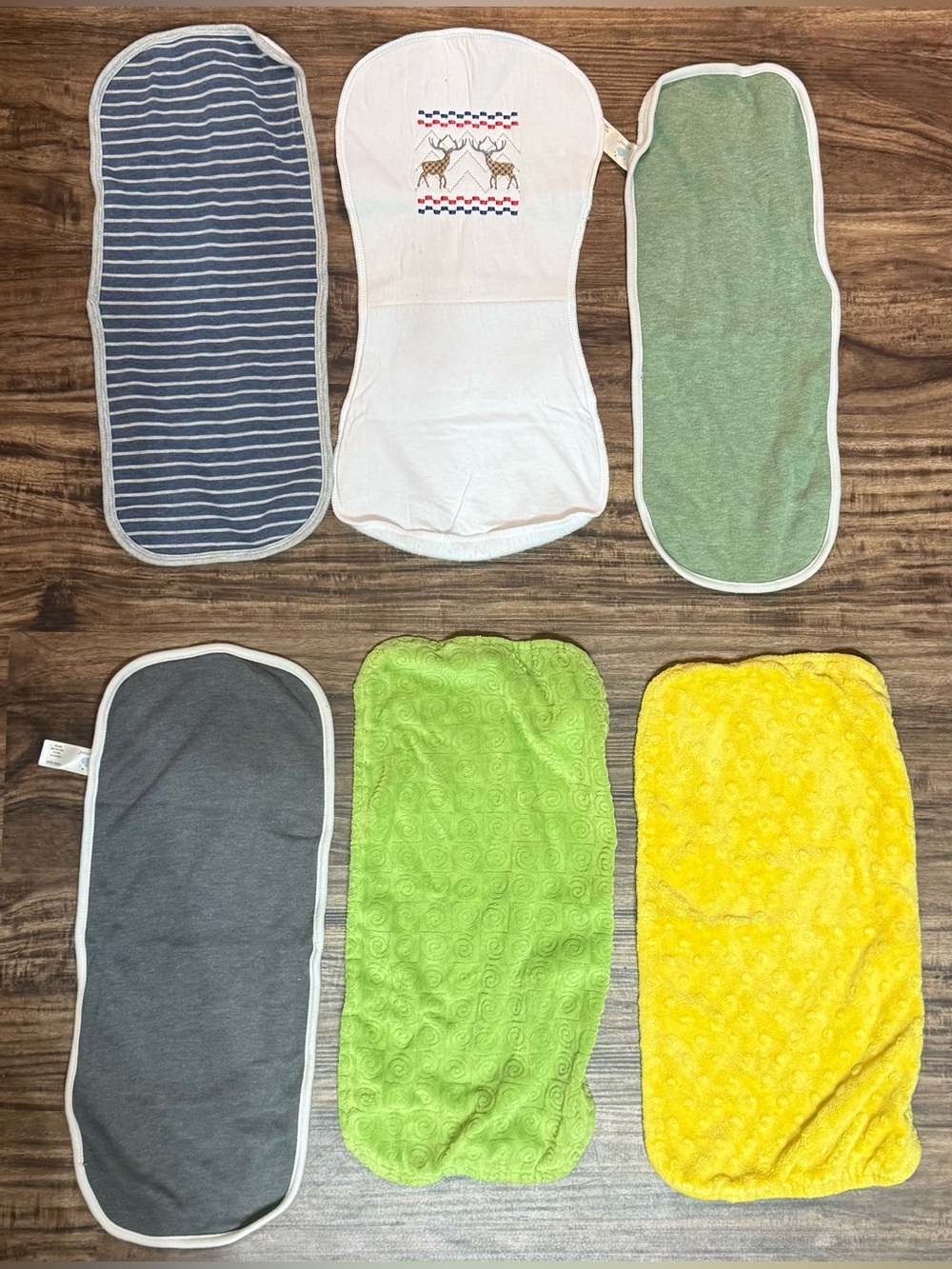 Set of 6 Baby Burp Cloth Napkins Infants Newborn Gerber Cloud Island